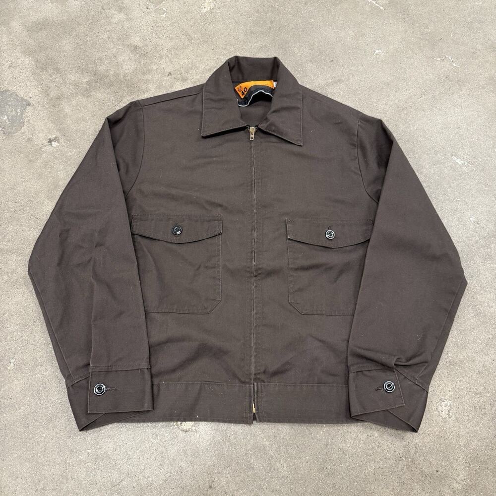 Vintage 70s Full Zip Two Ply Engineer Work Jacket Brown Union Made USA 40/Medium